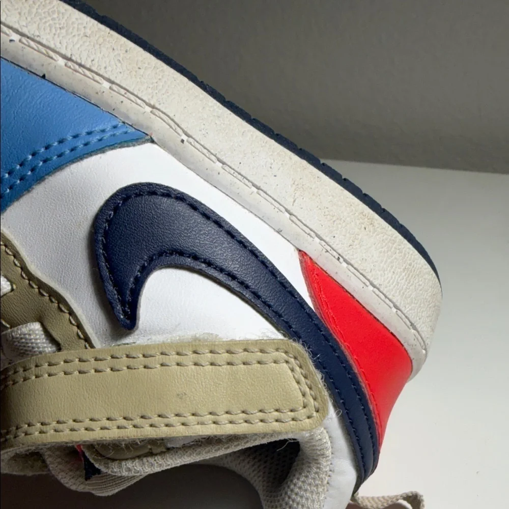 Nike Kids Blue and White Sneakers with Tan Accents
